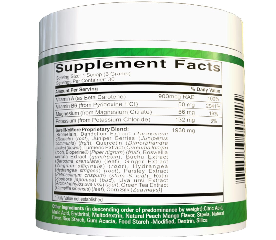 Delicious SwellNoMore Peach Mango Powder! Reduces Edema Swelling Natural Diuretic Anti-Inflammatory